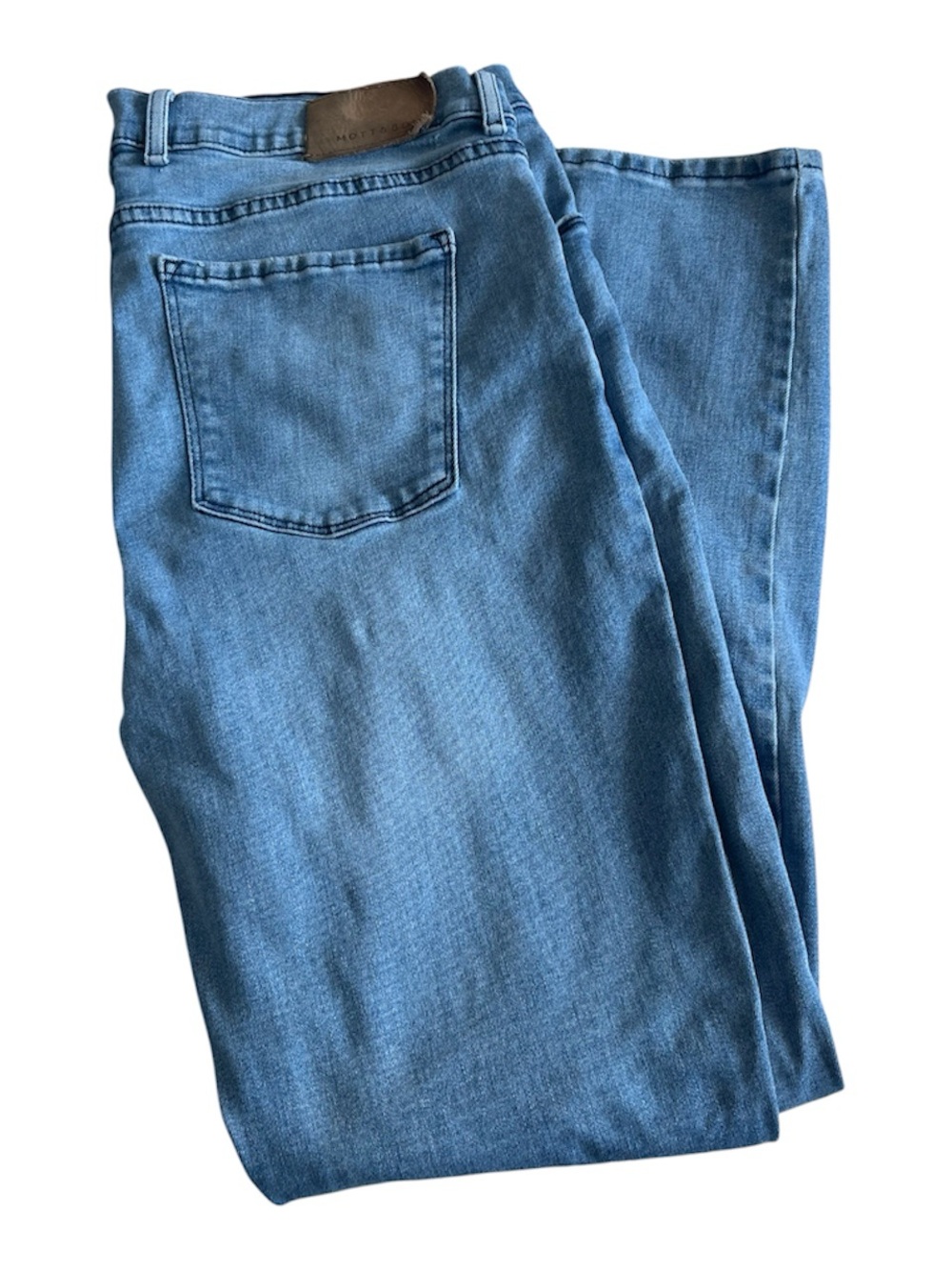 Mott & Bow Straight Fit Jeans Mens 35x32 (35x31) Blue Light Wash Stretch Denim